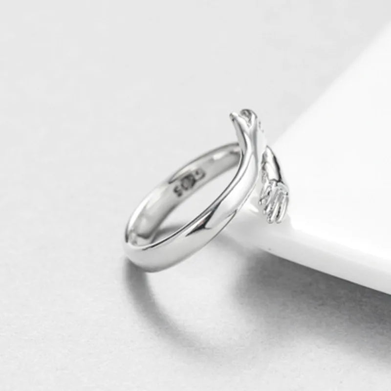 Adjustable Silver Ring Alloy Unisex Retro Korean Style - RYZZ