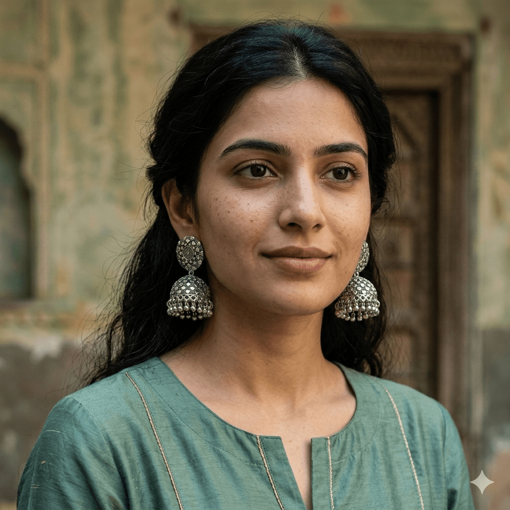 Pair of Ornate Earrings with Silver Details - RYZZ