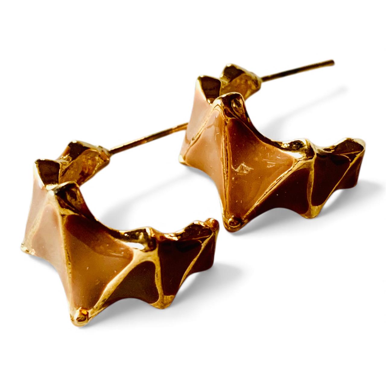 Geometric Design Tiered Drop Earrings - Statement Bloom, Available in Vibrant Colors - RYZZ