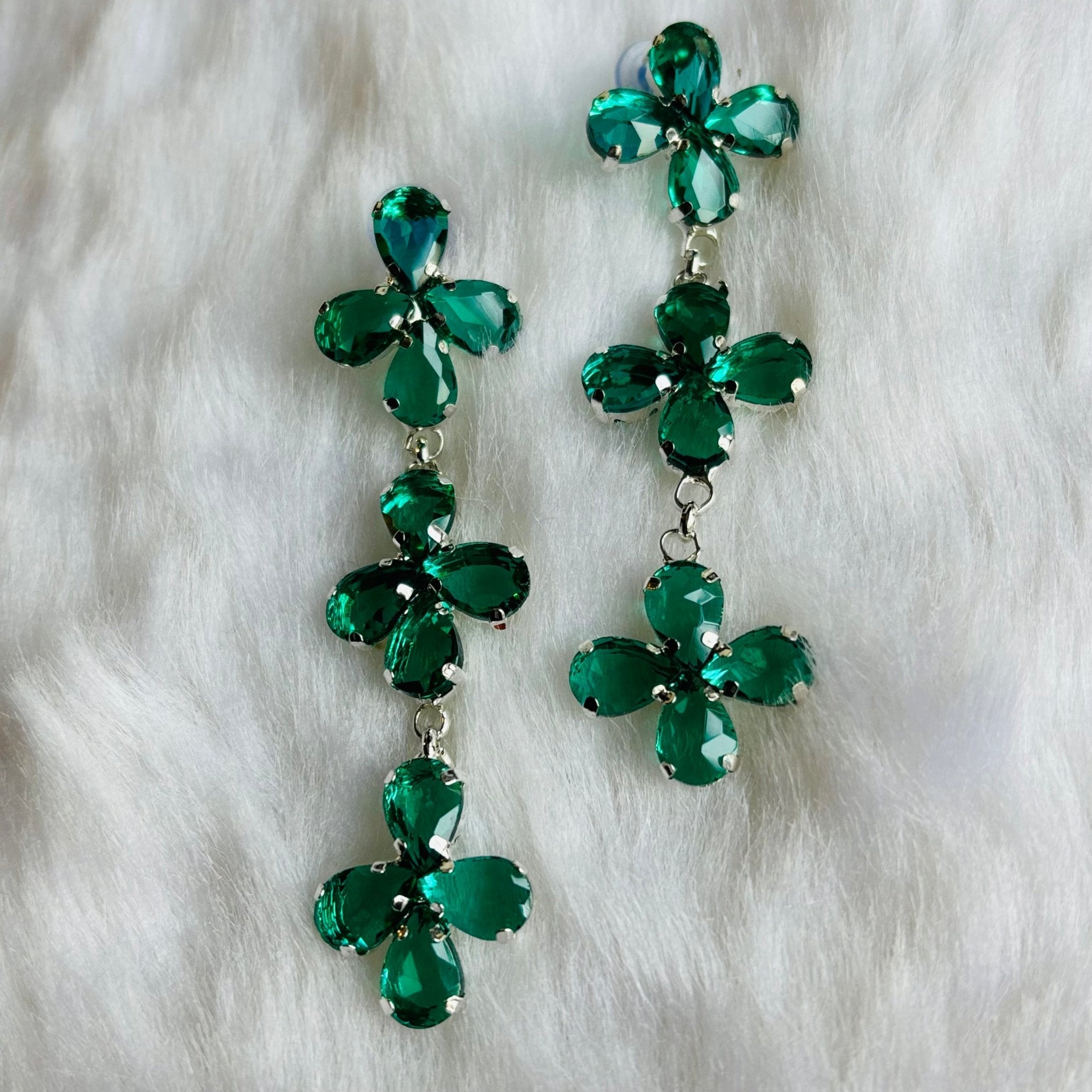 Blue Zircon Earrings in High Grade Alloy Long Dangle Earrings Available in Several Colors - RYZZ