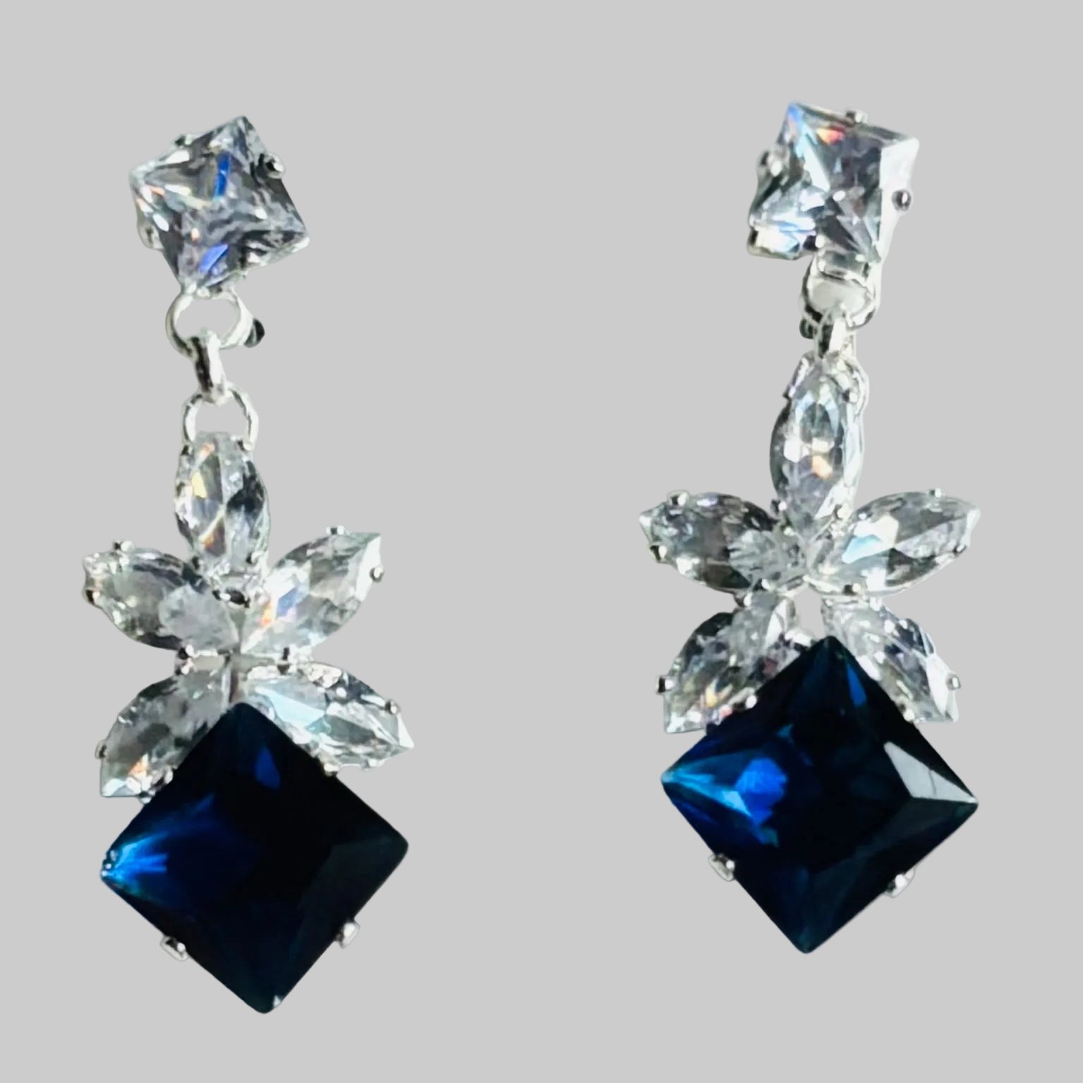 Black Cubic Zirconia Dangle Statement Earrings Alloy Earrings Available in Various Colors - RYZZ