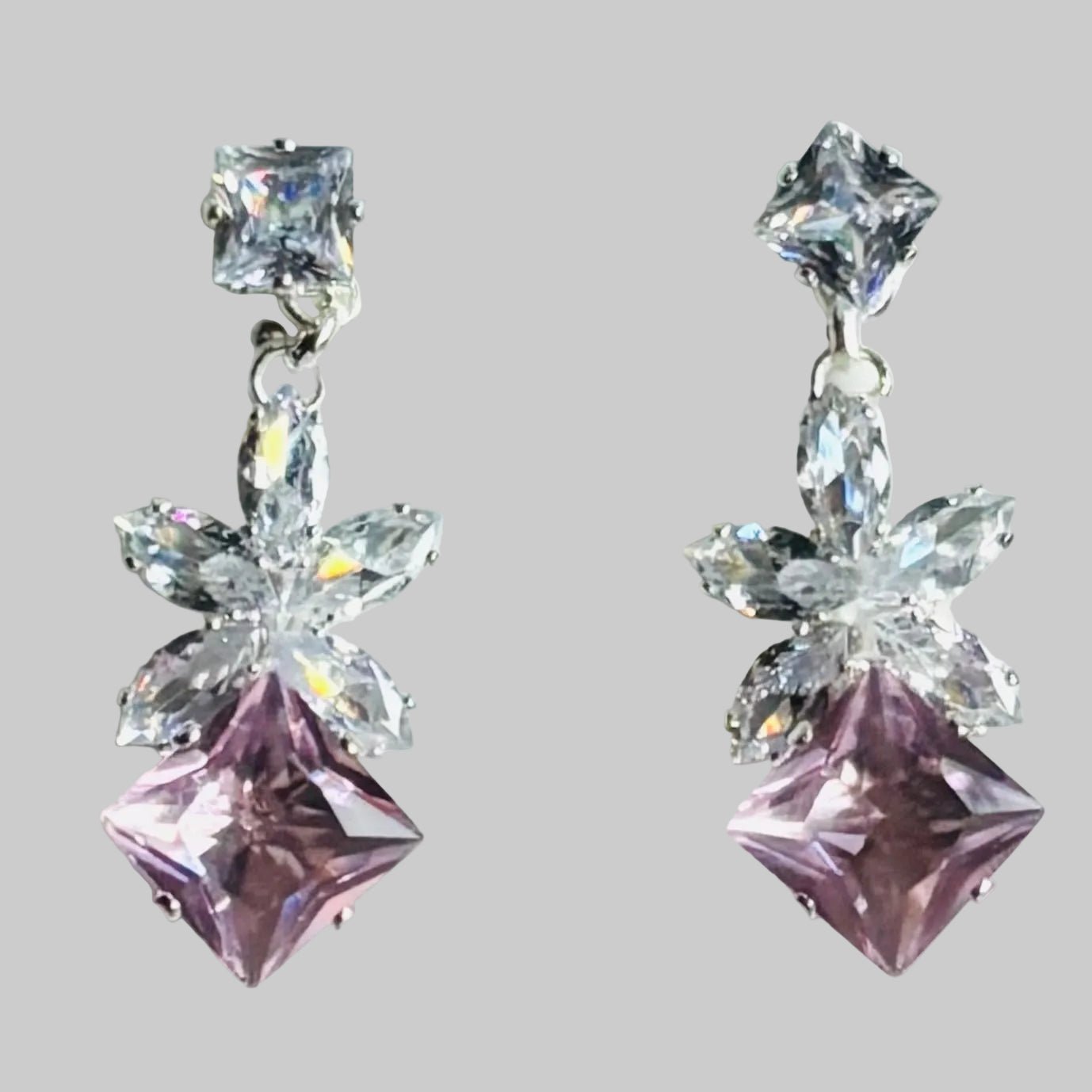 Black Cubic Zirconia Dangle Statement Earrings Alloy Earrings Available in Various Colors - RYZZ