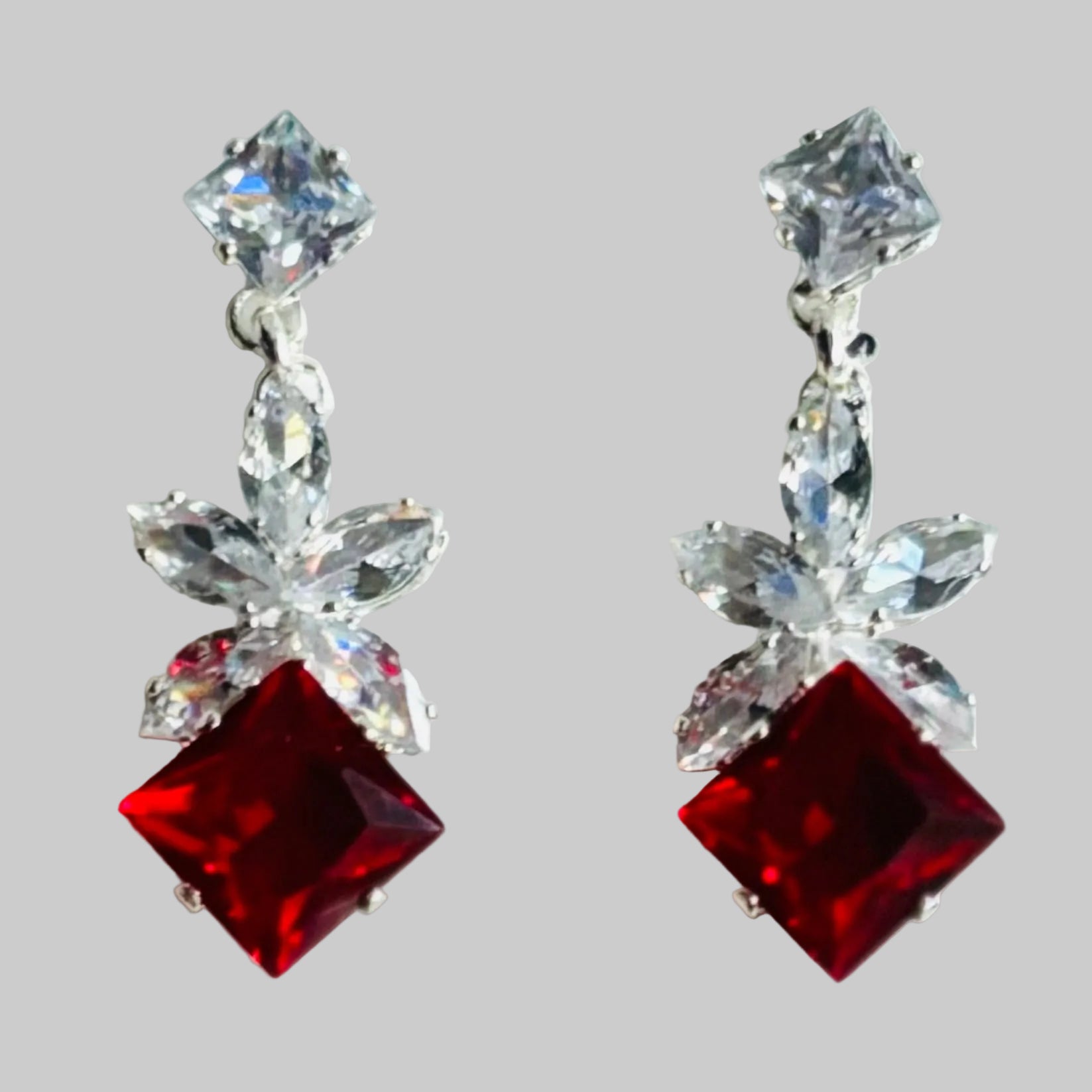 Black Cubic Zirconia Dangle Statement Earrings Alloy Earrings Available in Various Colors - RYZZ