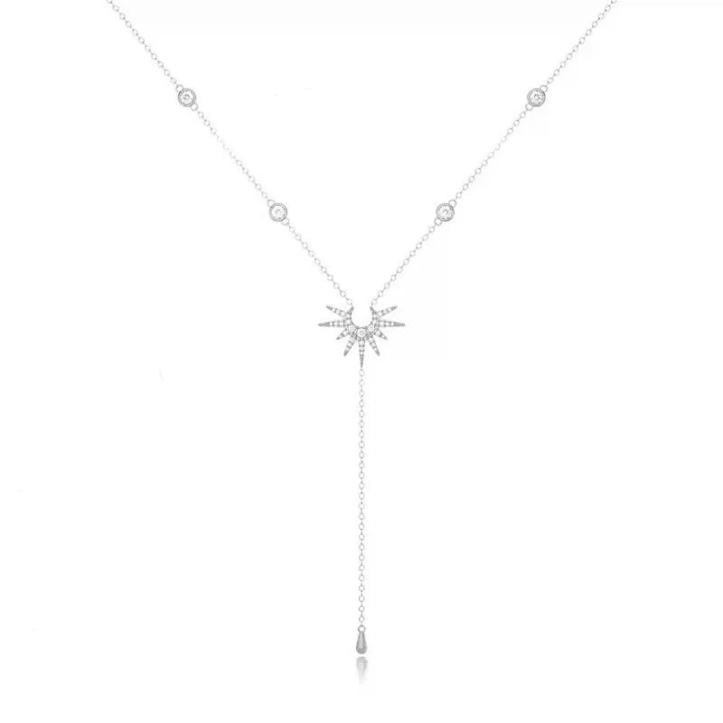 Fashionable Long Tassel Y - Chain Necklace For Women Beach Vacation Style in Alloy Material - RYZZ