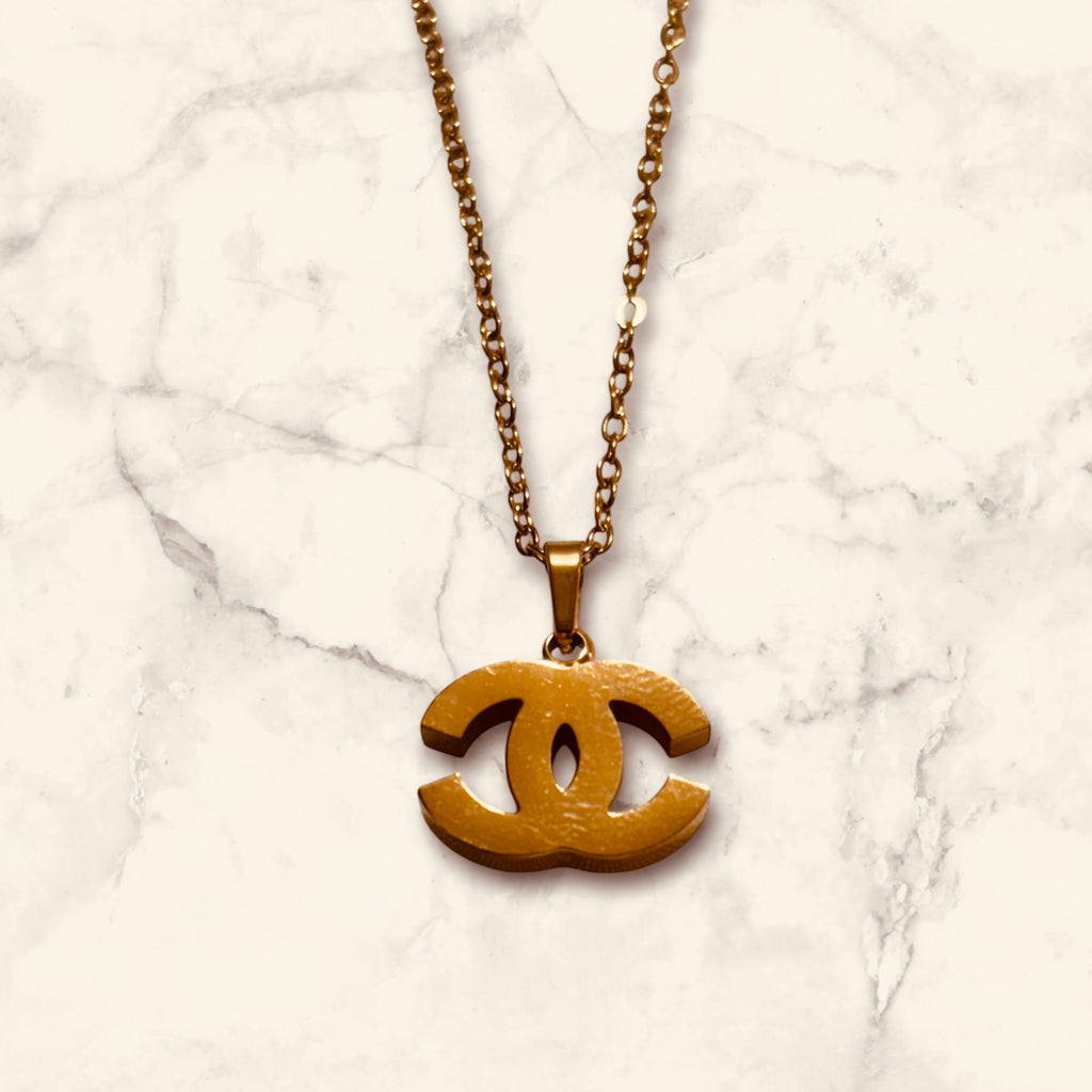 Chanel Copy Golden Anti Tarnish Pendant Clasp Necklace - RYZZ