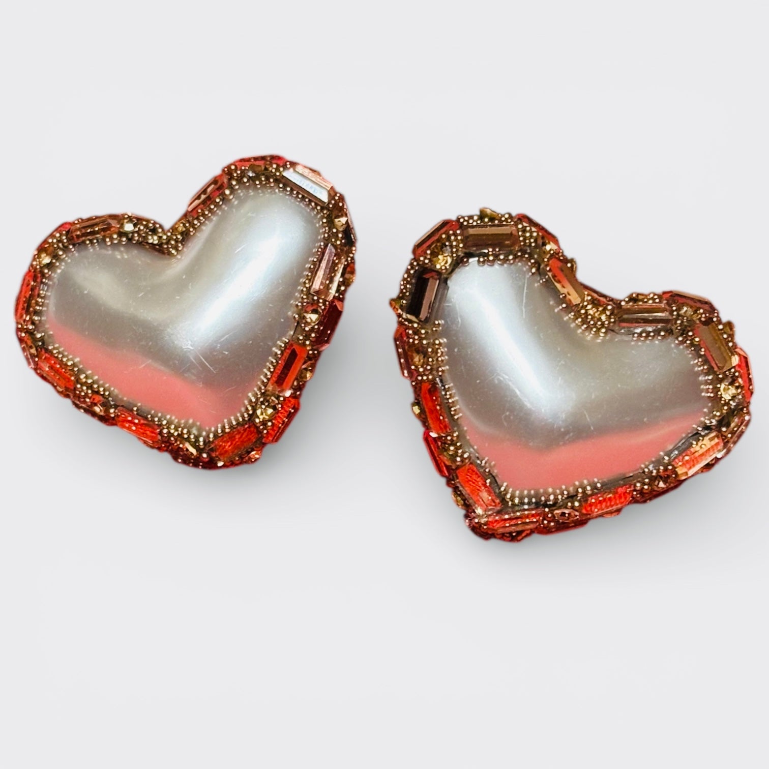 Korean Heart Shaped Designer Beads Earrings Studs Yellow Colour - RYZZ
