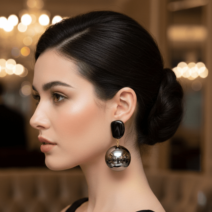 Trendy Black Dangle Earrings Available in Several Colours - RYZZ
