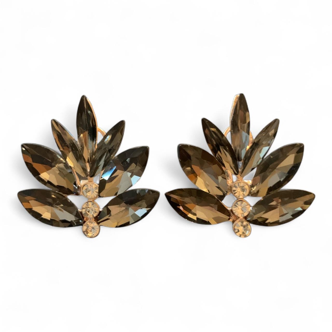 Autumn Design Statement Crystal Stud Earrings in Various Colors - RYZZ
