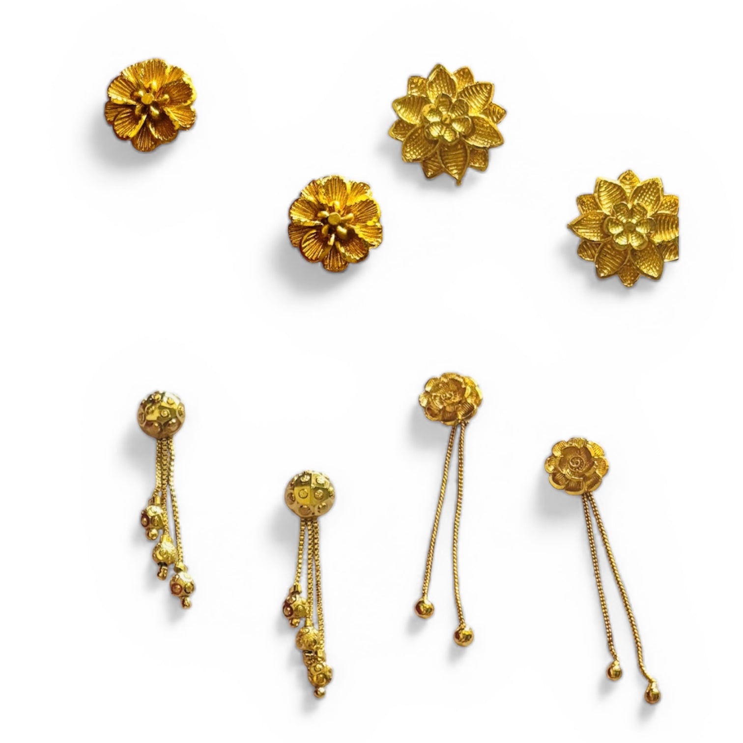 4 Gold Plated Earrings Combo - RYZZ