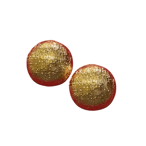 Semi Sphere Alloy Rose Gold Plated Textured Stud Earrings - RYZZ