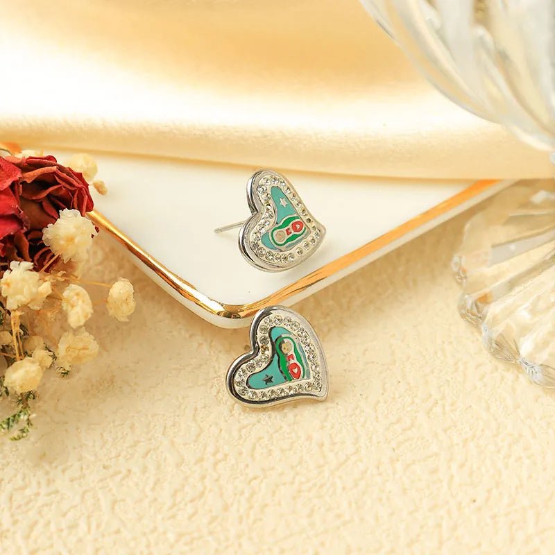 Ion Plating (IP) Real Gold Plated Heart Shape 304 Stainless Steel Elegant Waterproof Non Tarnish Jewelry Set - RYZZ