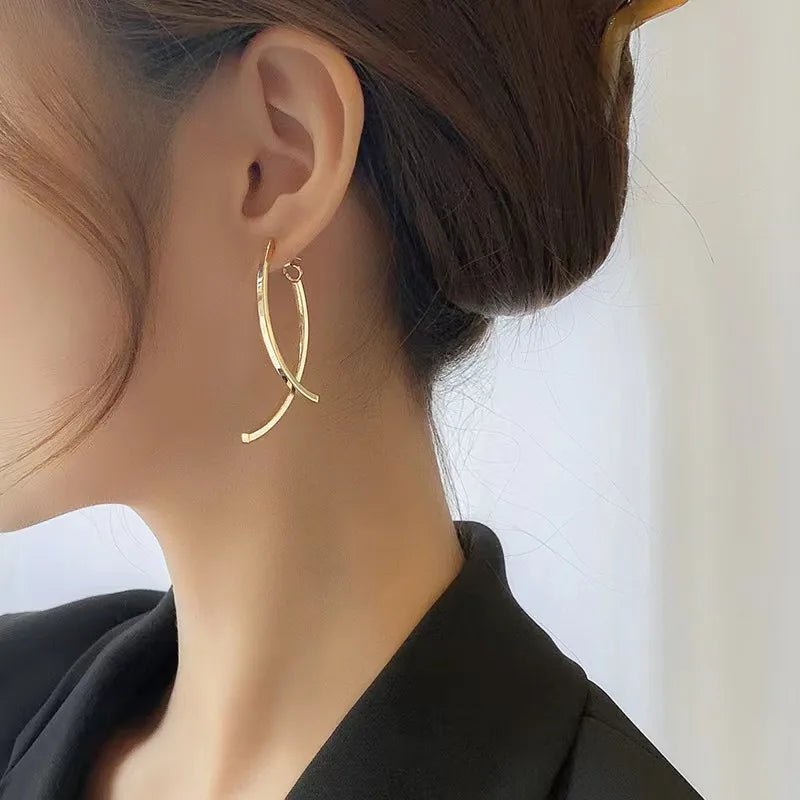 Korean Unique Gold Plated Dangler Earrings - RYZZ