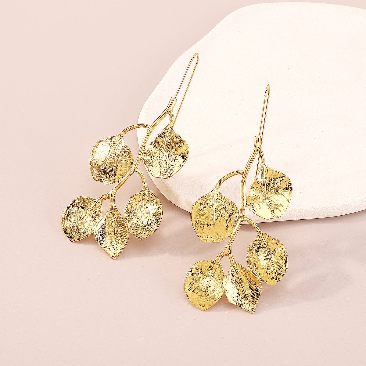 Elegant Retro Luxurious Leaf Alloy Plating Women's Earrings Necklace Jewellery Set - RYZZ