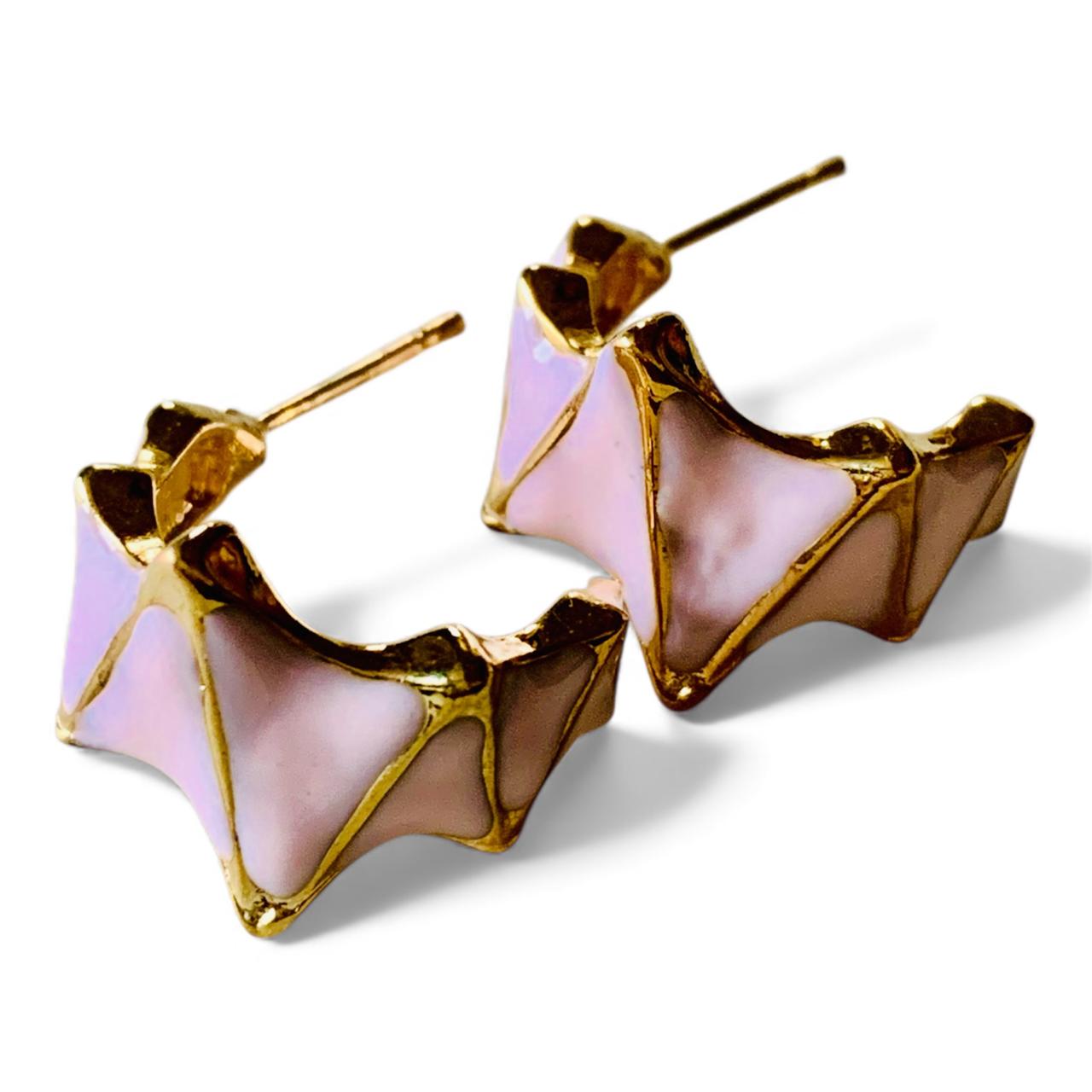 Geometric Design Tiered Drop Earrings - Statement Bloom, Available in Vibrant Colors - RYZZ