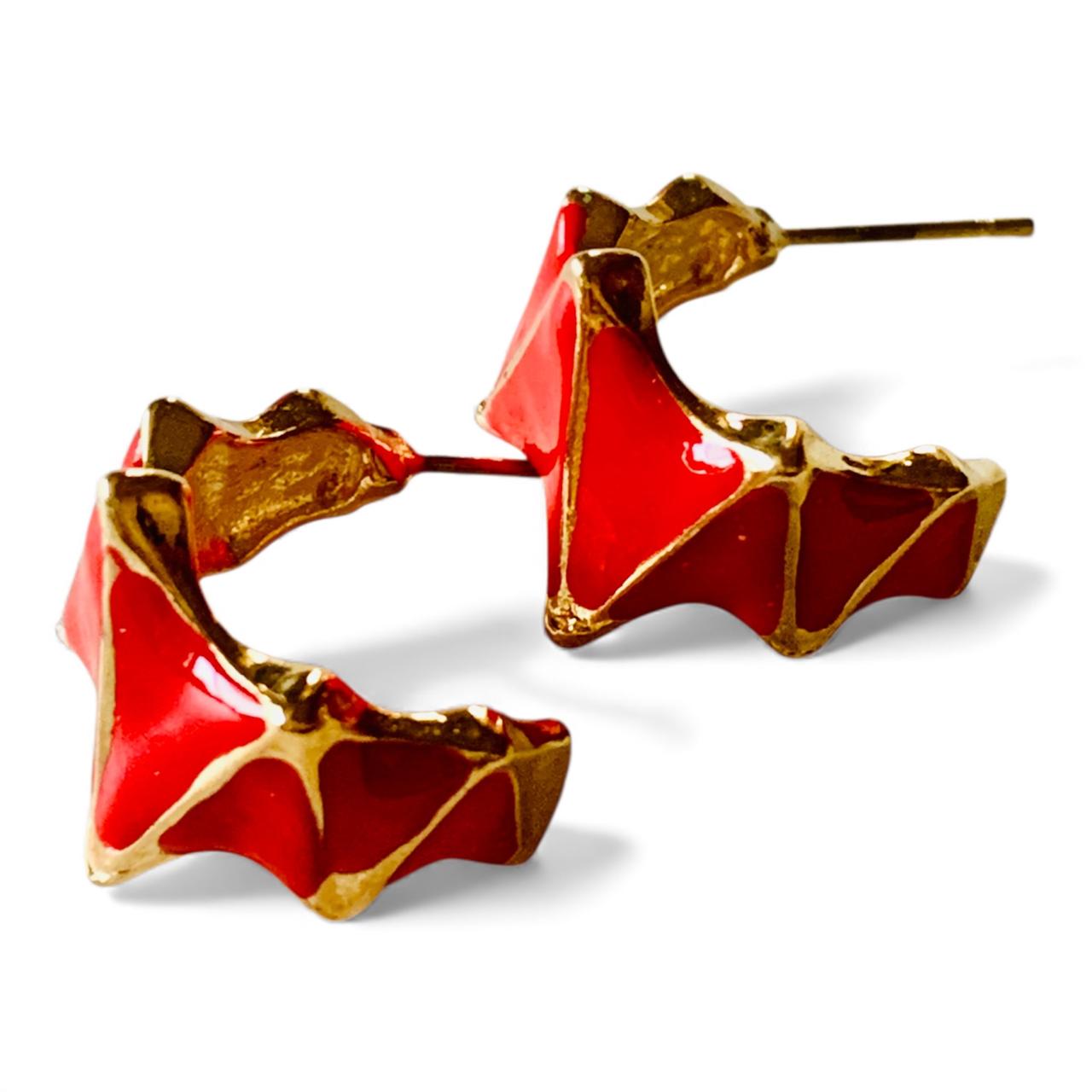 Geometric Design Tiered Drop Earrings - Statement Bloom, Available in Vibrant Colors - RYZZ