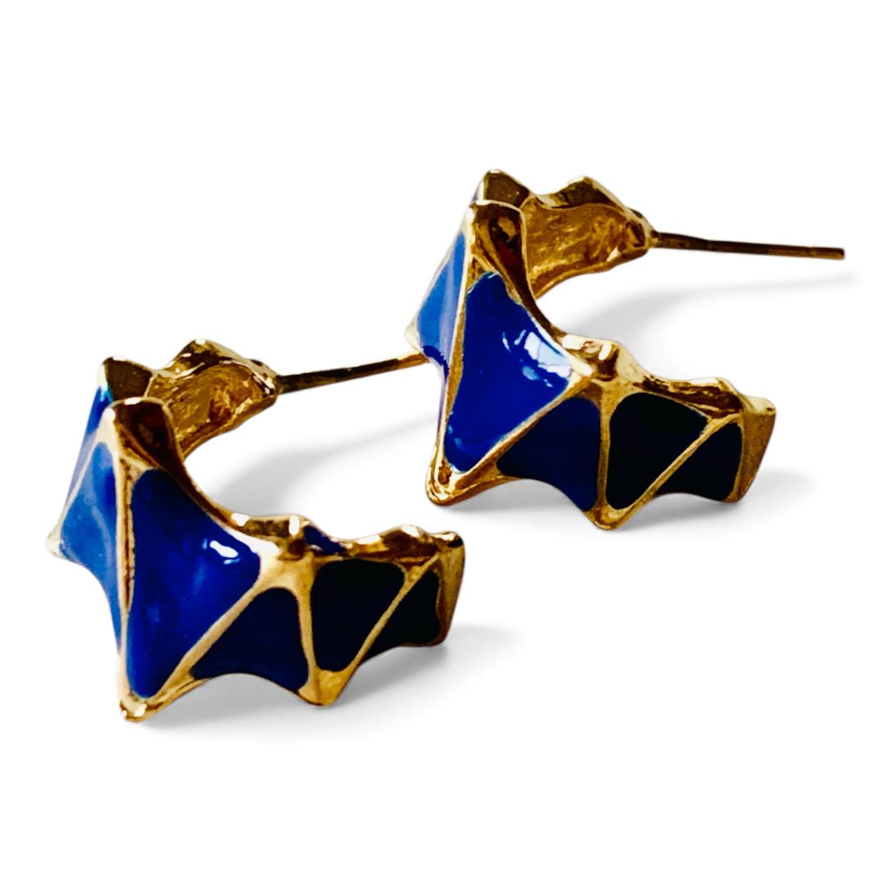 Geometric Design Tiered Drop Earrings - Statement Bloom, Available in Vibrant Colors - RYZZ