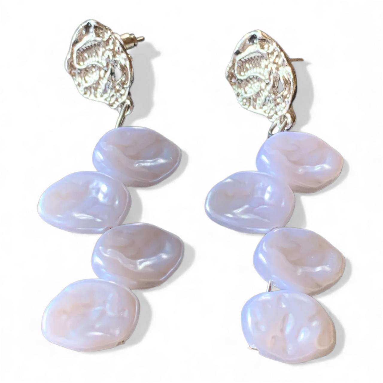 Beautiful Long Silver - Pearl Earrings for the Elegant Look | Korean Design Earrings - RYZZ