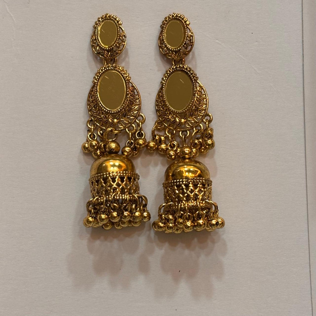 Navratri Mirror Jhumka Earrings - RYZZ