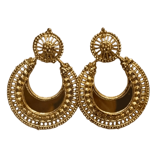 Navratri Mirror Jhumka Earrings Chandbali Style - RYZZ