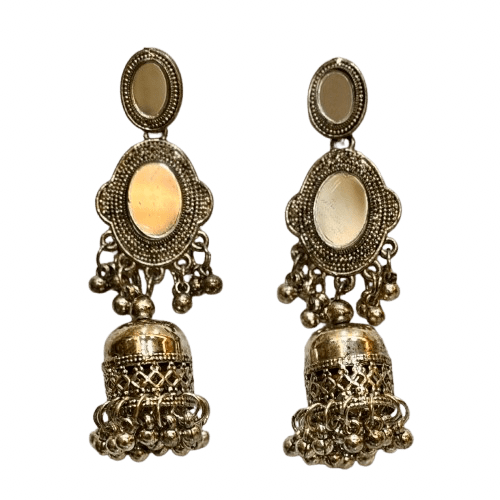 Navratri Mirror Jhumka Earrings - RYZZ