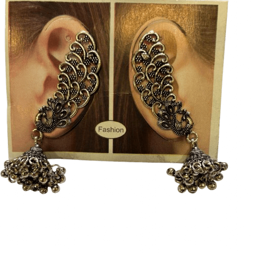 Cuff Earrings in Oxidised Tone for Festive Wear - RYZZ
