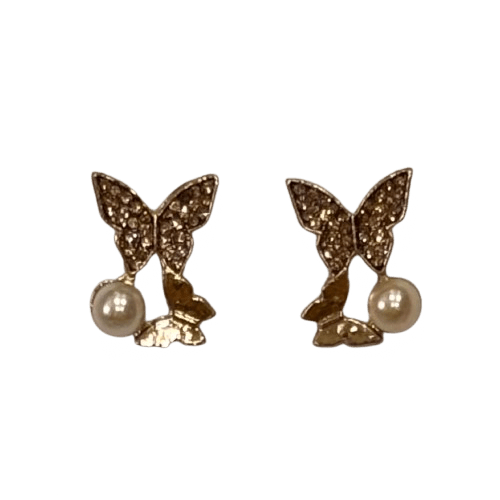 Butterfly Pearl Stud Earrings - RYZZ
