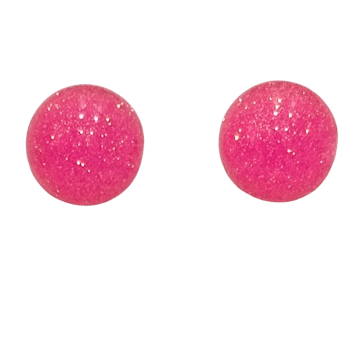 Acrylic Shimmer Ball Stud Earrings in Colours - RYZZ