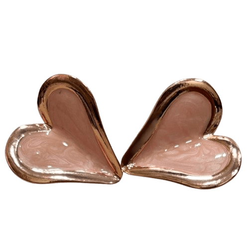 Swirl Heart Enamel Stud Earrings - RYZZ