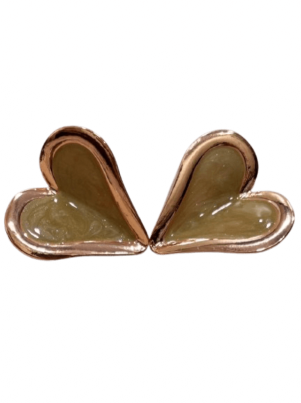 Swirl Heart Enamel Stud Earrings - RYZZ