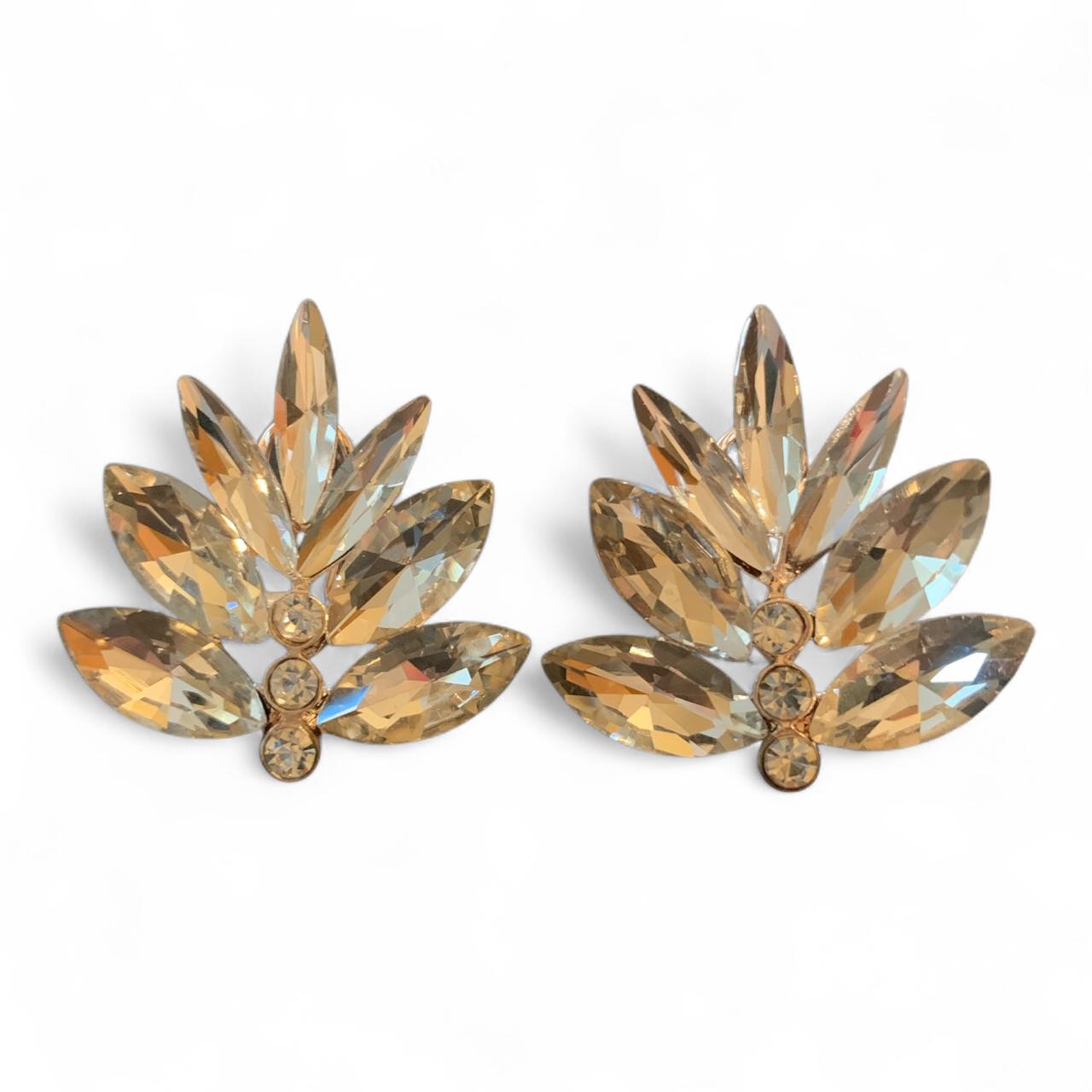 Autumn Design Statement Crystal Stud Earrings in Various Colors - RYZZ