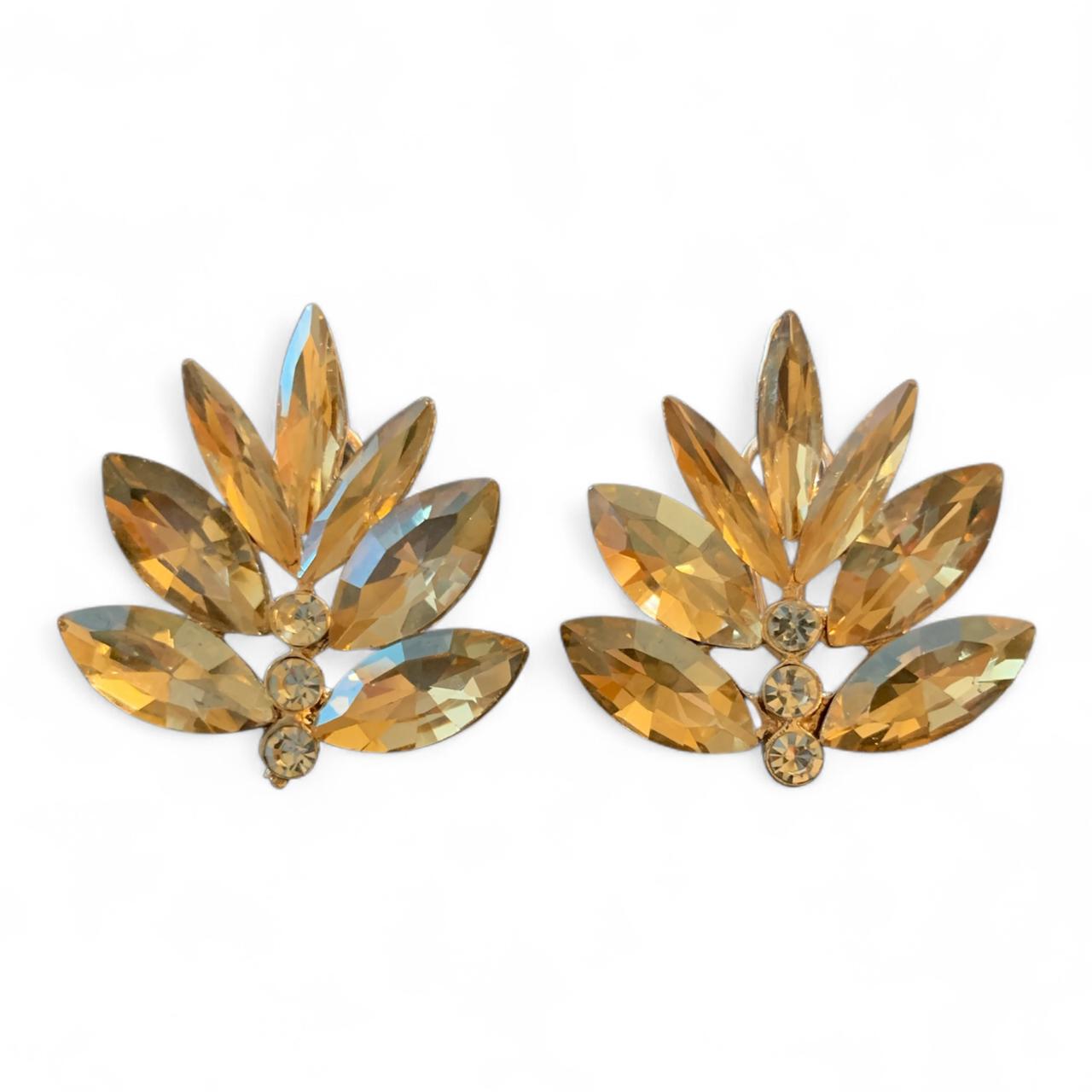 Autumn Design Statement Crystal Stud Earrings in Various Colors - RYZZ