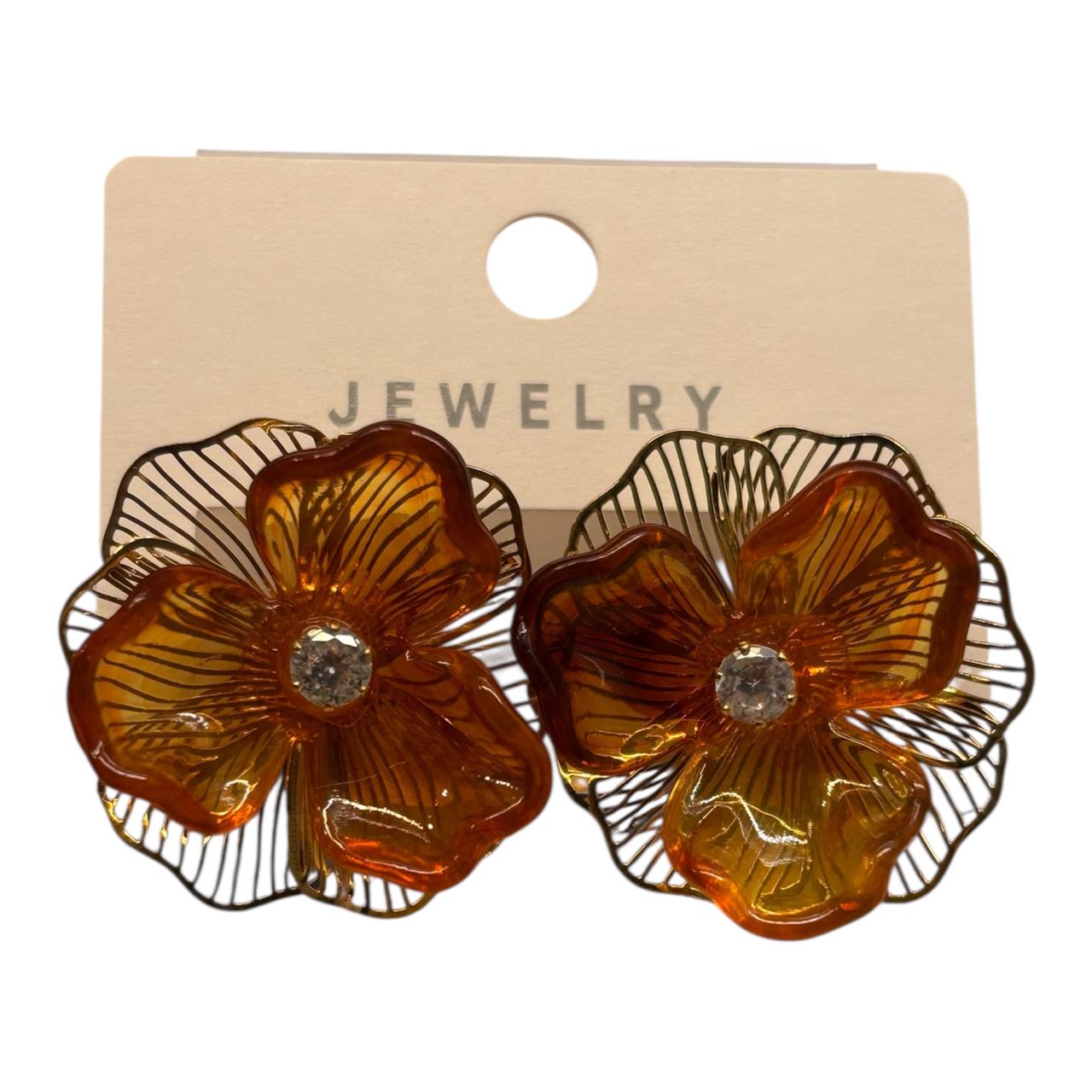 Translucent floral design Korean metal Earrings which gives you a stunning look - RYZZ