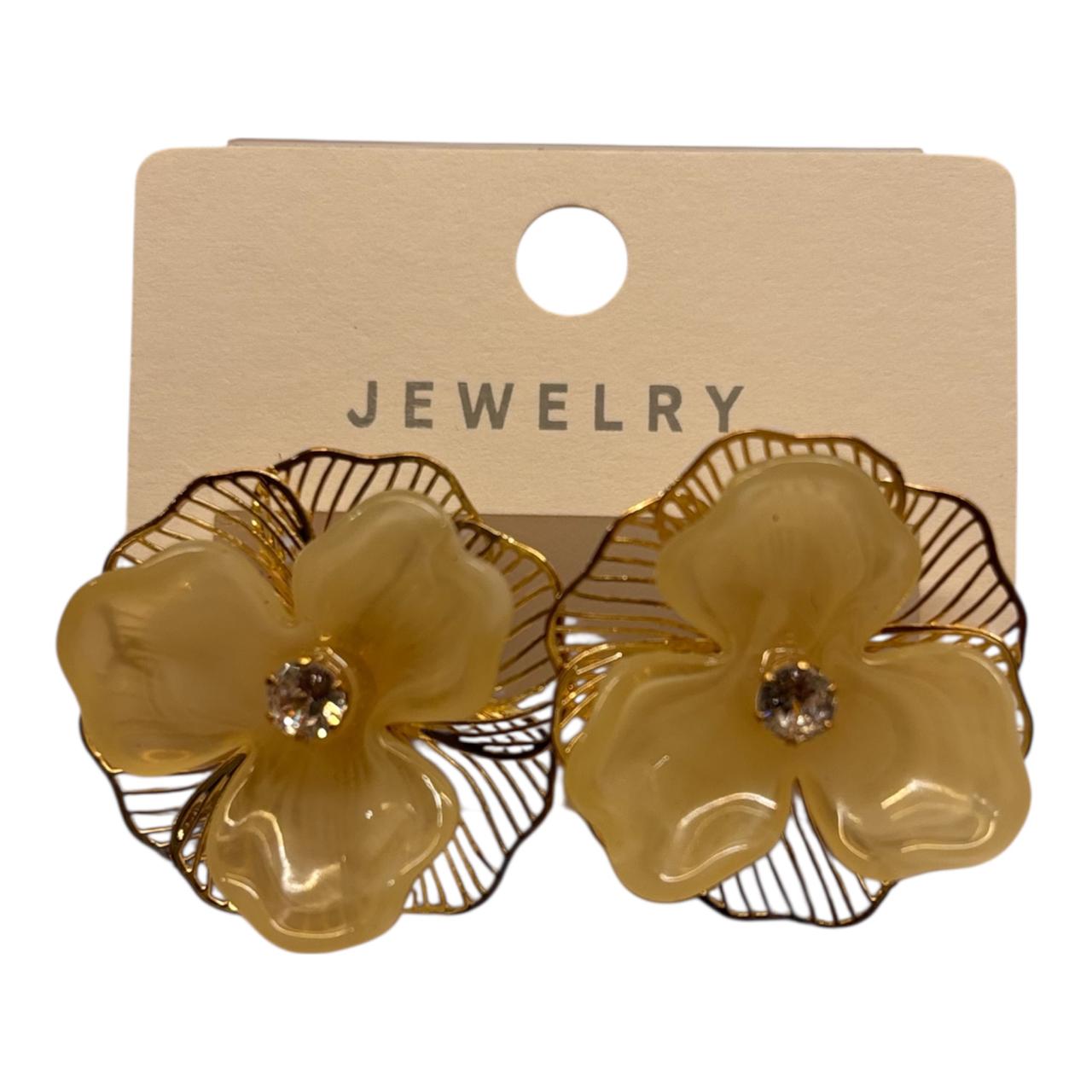 Translucent floral design Korean metal Earrings which gives you a stunning look - RYZZ