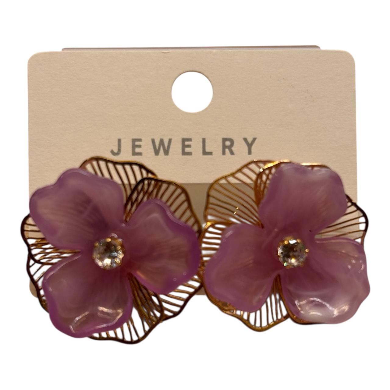 Translucent floral design Korean metal Earrings which gives you a stunning look - RYZZ